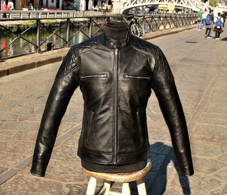 Black Leather Jacket Belstaff Model Motorbike Our Production Guendj