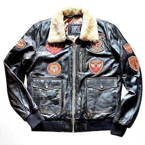 Veste en cuir punk rock métal original Schott Perfecto des années 90 taille XL