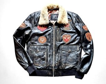 Jaqueta de couro schott perfecto original dos anos 90 metal rock punk tamanho XL