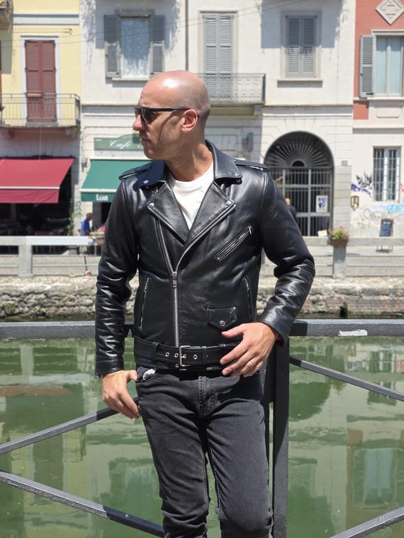 Marlon Brando Guendj Metal Rock Leather Biker Jacket - Etsy