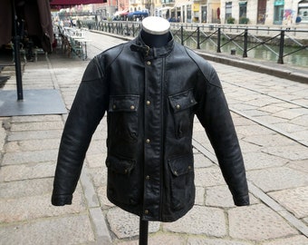 Leather jacket motorcycle biker caferacer Stewart vintage belstaff style size XXL