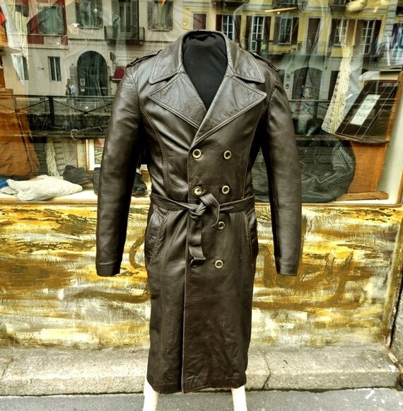 trench in pelle uomo