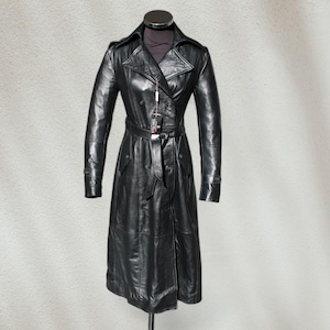 Trench-coat croisé en cuir pour femme Guendj Milano