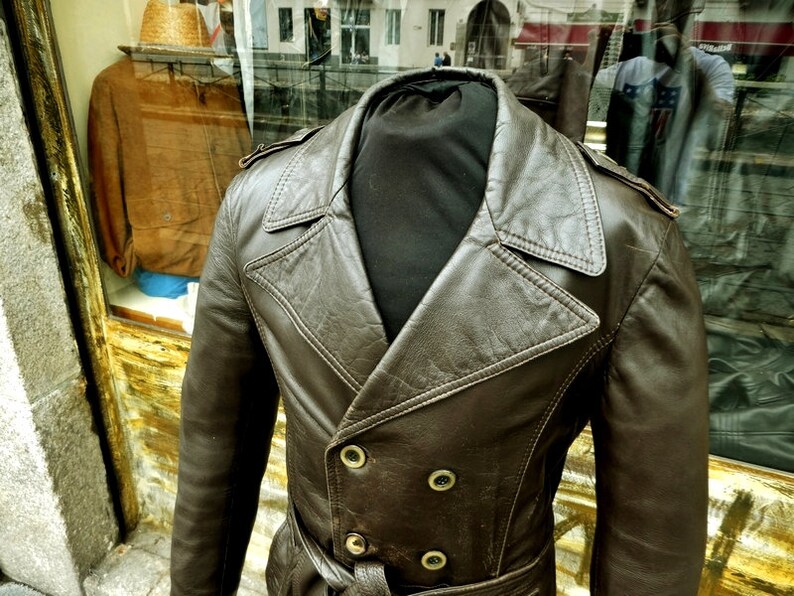 trench in pelle uomo
