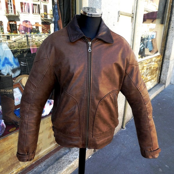 Vintage Harley Davidson motor brown leather jacket jacket size XL men