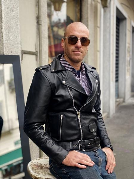 Giacca Di Pelle Da Motociclista, Stile Vintage, Anni 80, In Diversi Colori Nero S