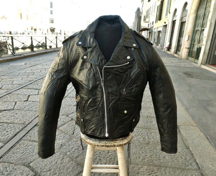 Leather Jacket Schott Vintage Size XXL - Etsy