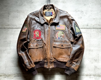 本革 短丈 vintage real leather jacket a2 g1