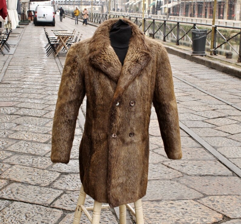 Vintage Sheepskin Shearling Coats For Men Cw877206 Vintage White Grey Waxed Genuine Leather Mens Jacket
