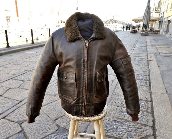 Leather Jacket Schott Sportswear Vintage 90s Brown Leather - Etsy 半価特販 Schott 90s Leather Coat Over ステンカラーコート