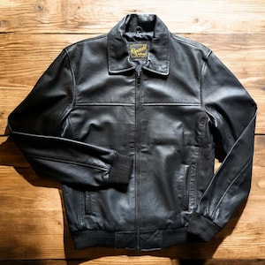 Blouson aviateur en cuir véritable italien pour homme réplique modèle Fonzie années 70 Guendj Milan