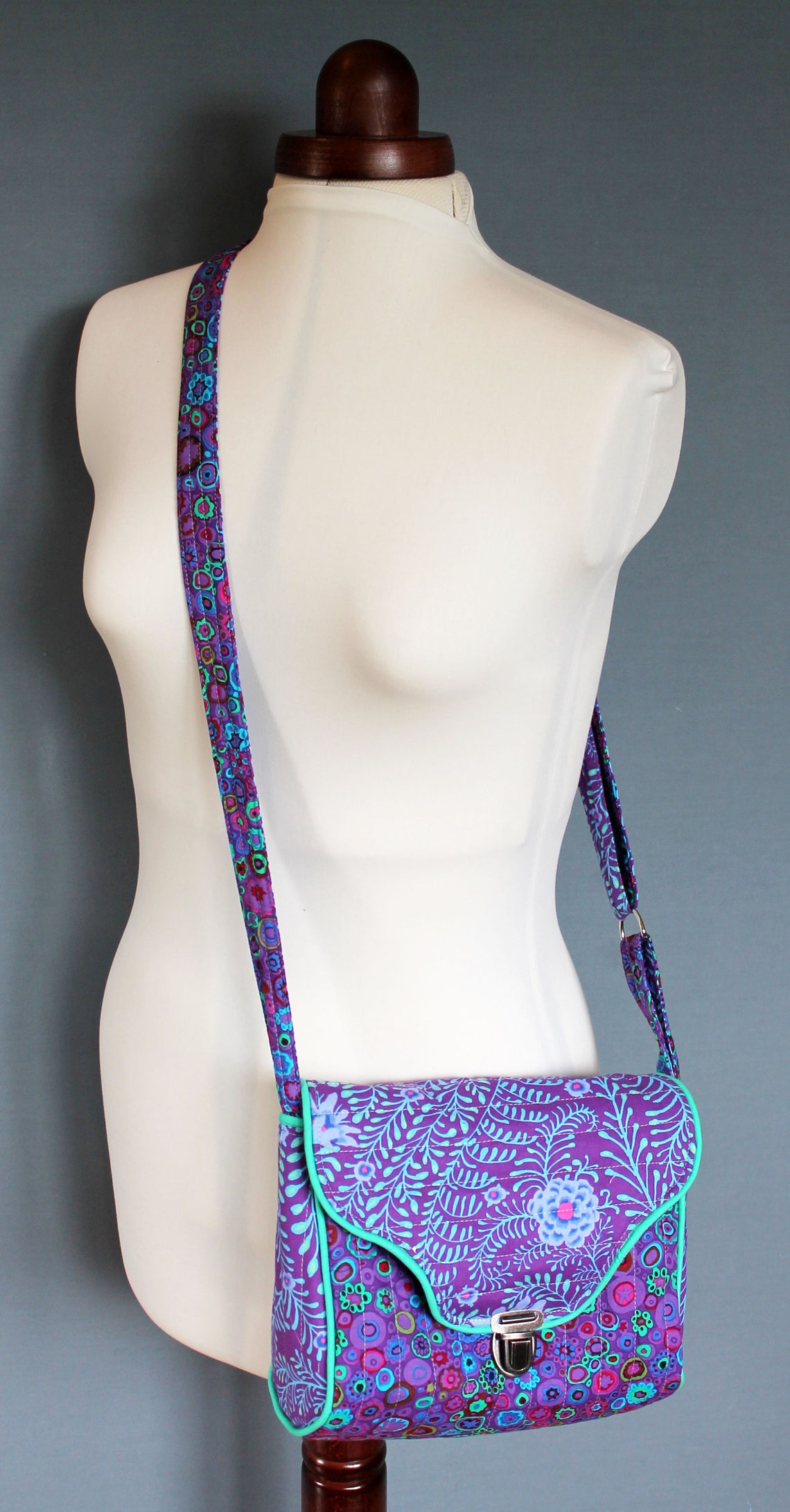 Fabric Shoulder Bag / Messenger Bag / Saddlebag Quilted Etsy