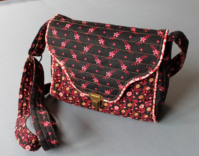 Fabric Shoulder Bag / Messenger Bag / Saddlebag Quilted Etsy