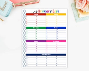 Grocery List Printable, Grocery Shopping List, Grocery Store List Template, Grocery List Magnet, PDF Instant Download #DD1