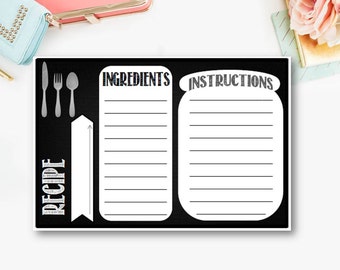 Recipe Card, cooking, kitchen, recipes, new recipes, printable card, card, cookbook, ingredients #DD6