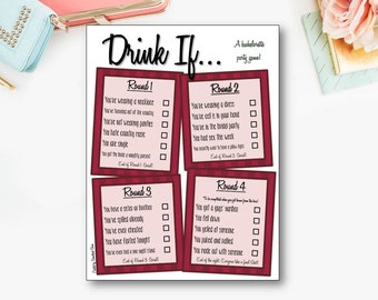 Drink If Game, bachelorette party, game, drinking, drinking game, bride, wedding, party, bride-to-be, printable #DD7