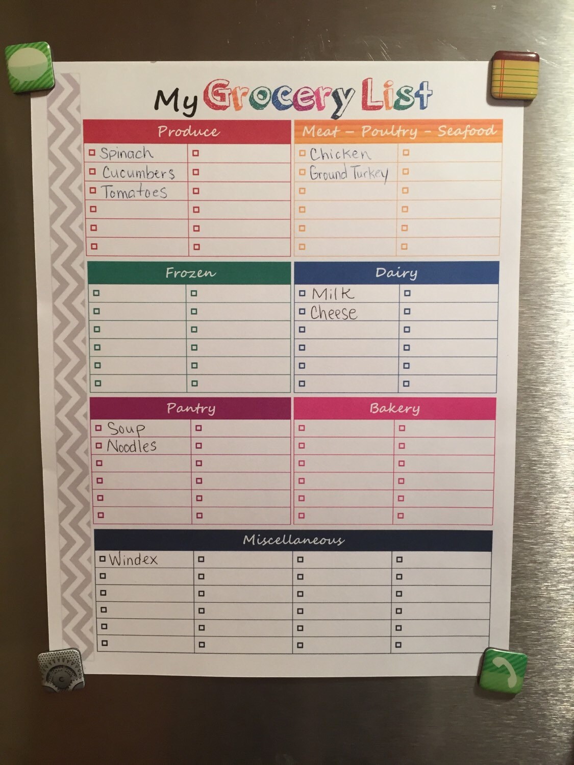 Grocery List Printable, Grocery Shopping List, Grocery Store List