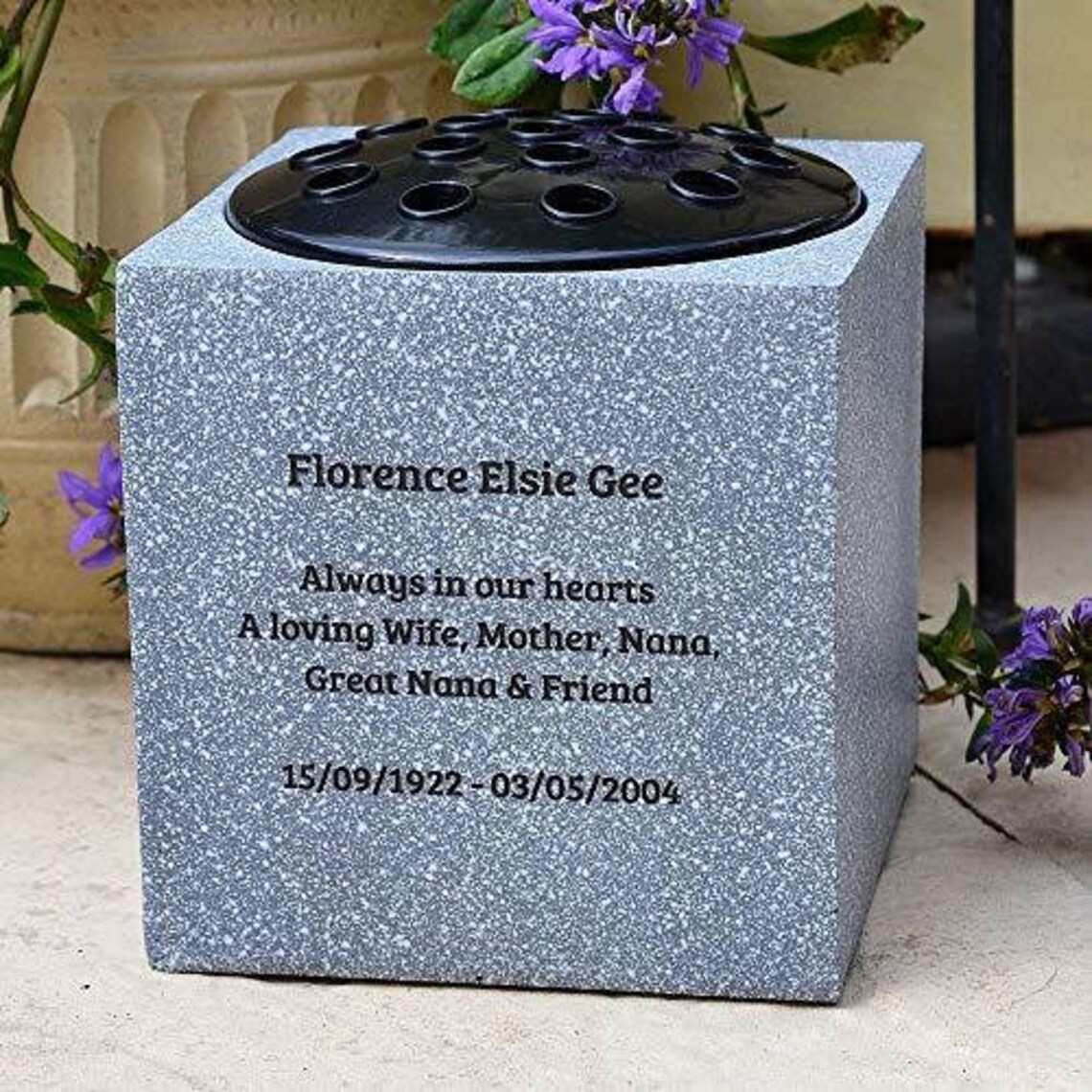 Personalised Customised Grey Memorial Graveside Flower Rose - Etsy