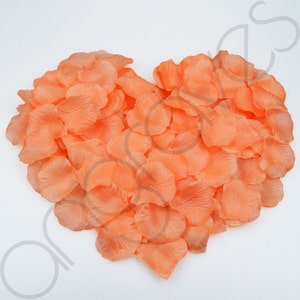 1000 Silk Rose Petal Flower Confetti Engagement Celebration Wedding Decoration (Peachy Orange)