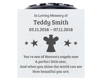 Personalised Engraved Baby Heavens Angel Grave Memorial Flower Pot Vase