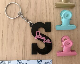 Personalisierter Namens-Schlüsselanhänger - 3D-Druck, personalisierter Anhänger, handgemalter Name, 3D-Name, originelles Geschenk, personalisiertes Geschenk