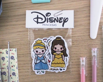 Disney Princesses Sticker Pack, Fan Art, Illustration, Stationery, Kawaii, waterproof vinyl
