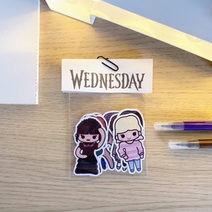 Wednesday Sticker Pack, Fan Art, Illustration, Stationery, Kawaii, waterproof viny