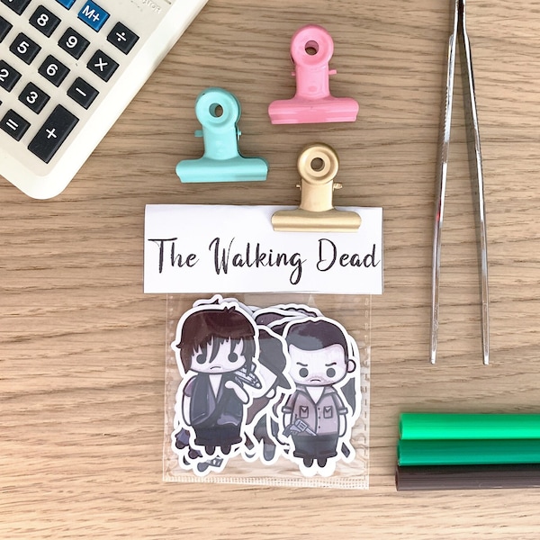 The Walking Dead Sticker Pack, Fan Art, Illustration, Stationery, Kawaii, zombies,