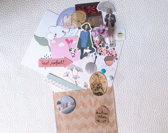 Kit Papelería Autumn, junk paper, snail mail, bullet journal, Kit de scrapbooking, Journaling, Card Making