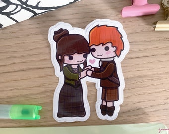 Claire and Jamie Outlander sticker, couple sticker, valentine sticker, love