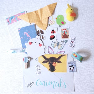 Kit di cancelleria per animali, carta indesiderata, posta ordinaria, bullet journal, kit per scrapbooking, journaling, creazione di biglietti