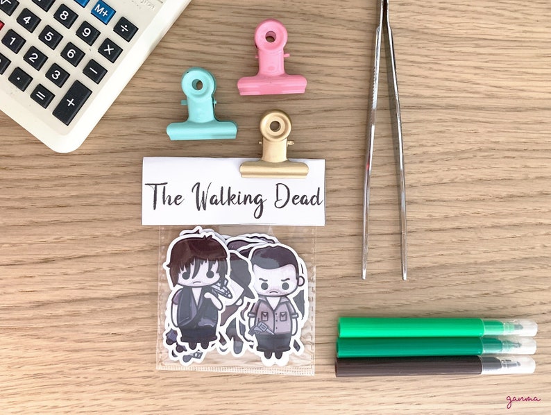 The Walking Dead Pack de pegatinas, Fan Art, Illustration, Stationery, Kawaii, zombies, imagen 1