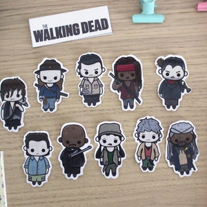 The Walking Dead Pack de pegatinas, Fan Art, Illustration, Stationery, Kawaii, zombies, imagen 2