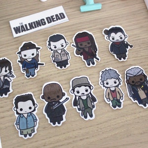 The Walking Dead Pack de pegatinas, Fan Art, Illustration, Stationery, Kawaii, zombies, imagen 4