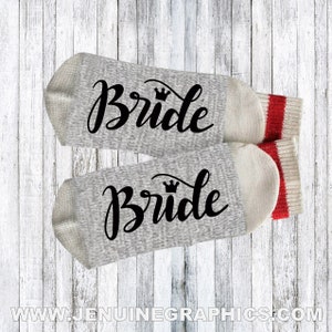 Bride socks - Groom socks  - engagement gift - bridal party gift - bridal shower funny gift - custom socks - mr and mrs gift - couple gift