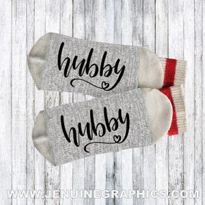 Hubby Socks - Wifey Socks - Novelty Socks - Words on socks - funny groom gift - funny engagement gift  - bridal shower gift - wedding socks