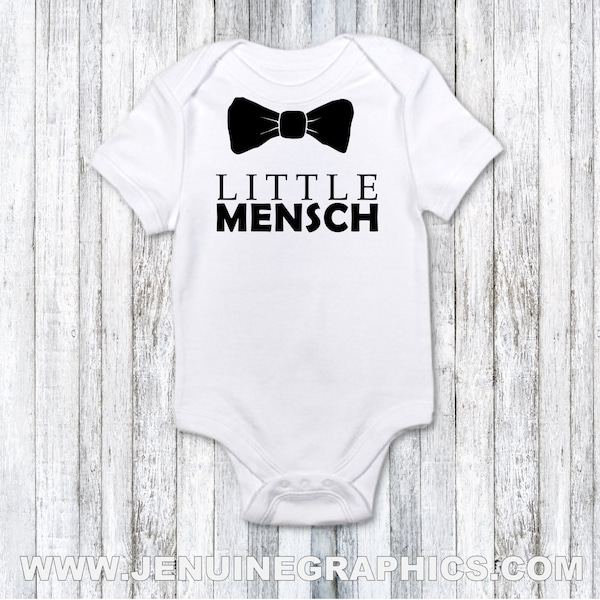 Vêtements de bébé drôles - Mensch petit Body avec noeud papillon ou T-Shirt personnalisé fait sur commande de t-shirt