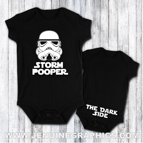 Funny Baby Clothes - Storm Pooper - funny baby gift idea - star wars fan custom order