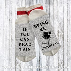 Funny socks - Novelty Socks - Words on socks - funny gift idea - text on socks - custom socks - chocolate lover gift idea - chocolate addict
