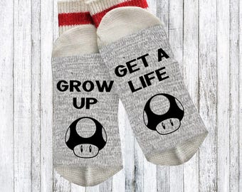 Funny socks - Novelty Socks - Words on socks - funny gift idea - gamer gift idea - teen gift idea - video game lover gift