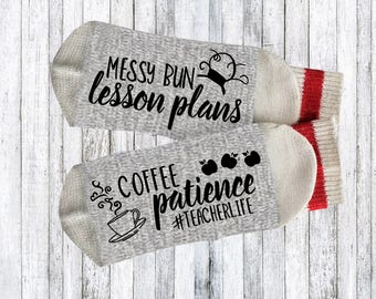 Teachers gift - gift for teacher - teacher socks - Funny socks - Novelty Socks - Words on socks - text on socks - custom socks