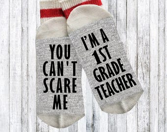 Teachers gift - gift for teacher - teacher socks - Funny socks - Novelty Socks - Words on socks - text on socks - custom socks