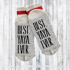 Funny socks - Novelty Socks - Words on socks - funny gift idea - text on socks - custom socks - yaya socks - yaya present - yaya birthday