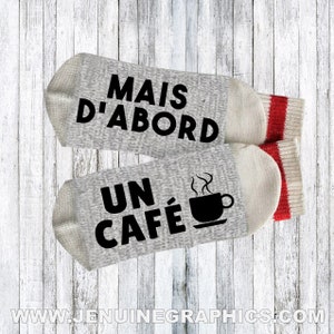 French socks - coffee lover gift - french writing on socks - french clothes - funny gift idea - text on socks - custom socks - coffee socks
