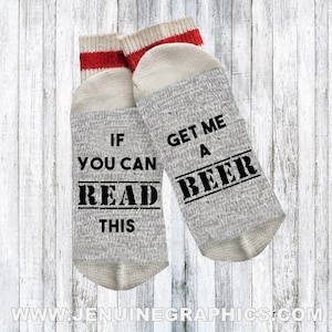 Funny socks - Novelty Socks - Words on socks - gift for dad - funny gift idea - text on socks - custom socks - if you can read this socks