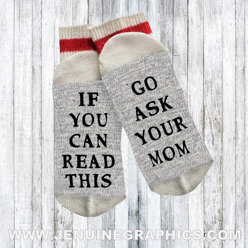 Funny Socks Novelty Socks Dad Gift Idea Words on Socks Etsy