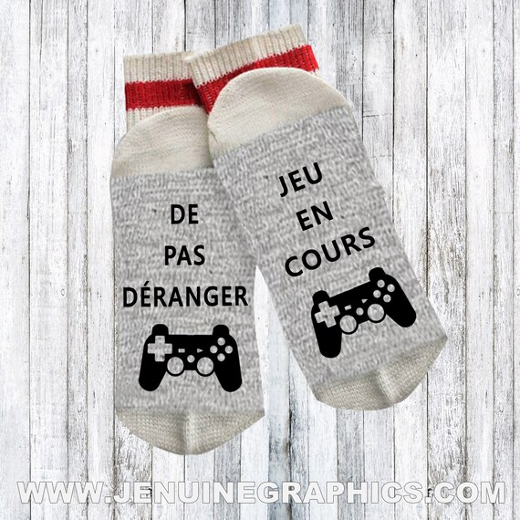 Chaussettes Francais francais de gamer chaussettes de jeu jeu video joueur cadeau idee cadeau francais ecrit sur des chaussettes vetements idee de cadeau drole Etsy France