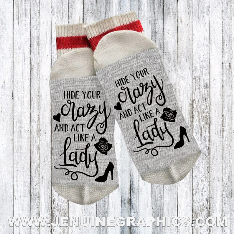 Funny Socks Novelty Socks Words on Socks Funny Gift Idea Etsy