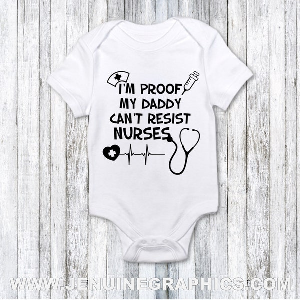 daddy loves nurses - Baby gift idea - Funny baby gift - Nurses baby gift - nurse baby bodysuit - baby shower gift - gift for a nurse