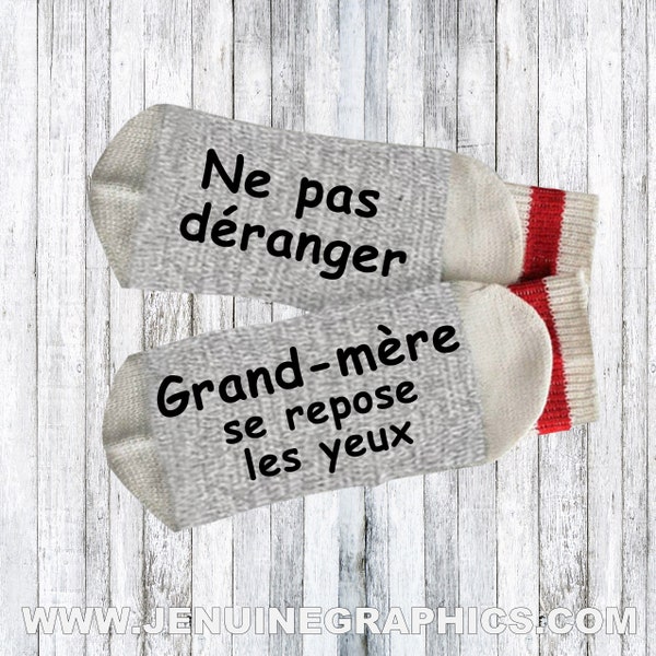 French socks - grandmother gift - gift for Grand-mère - Grand-mère socks - french writing on socks - french clothes - french text on socks
